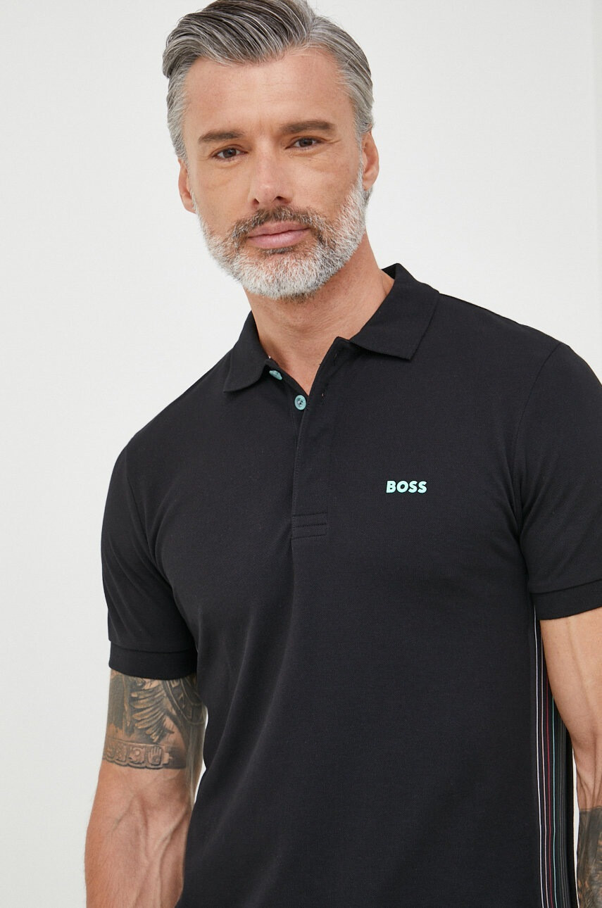 Boss Памучна тениска с яка Athleisure - Pepit.bg