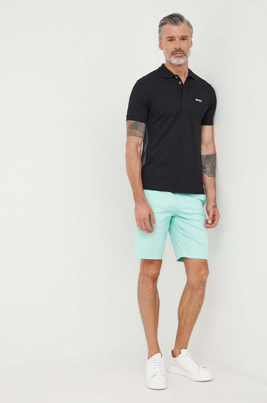 Boss Памучна тениска с яка Athleisure - Pepit.bg
