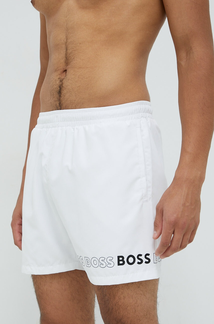 Boss Плувни шорти в бяло - Pepit.bg