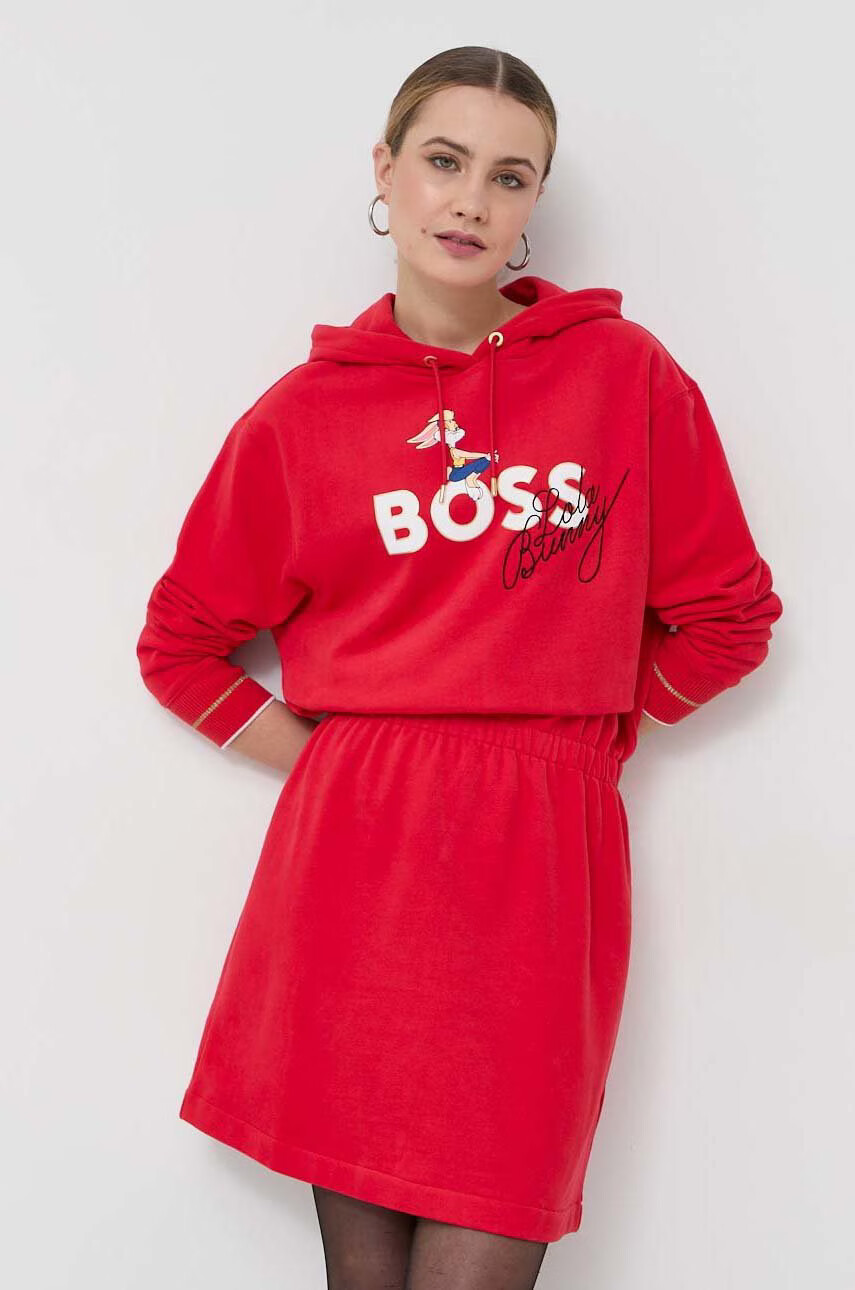 Boss Рокля x Looney Tunes в червено къс модел разкроен модел - Pepit.bg