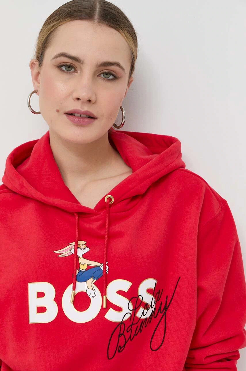 Boss Рокля x Looney Tunes в червено къс модел разкроен модел - Pepit.bg