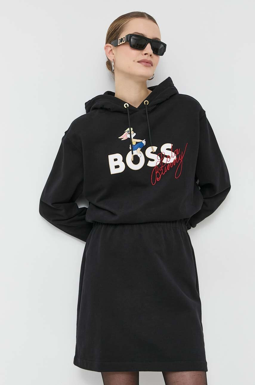 Boss Рокля x Looney Tunes в черно къс модел разкроен модел - Pepit.bg