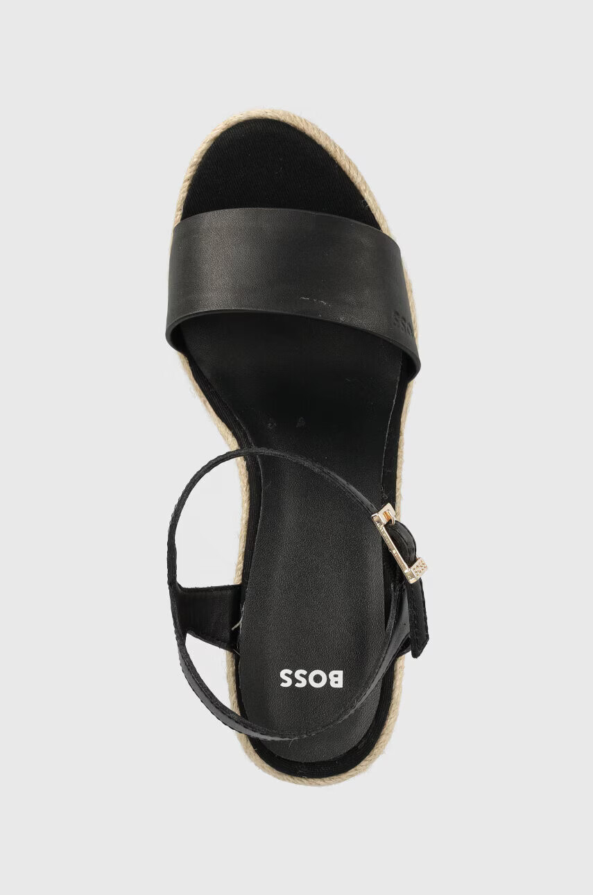 Boss Сандали Madeira в черно със скосена платформа 50493116 - Pepit.bg