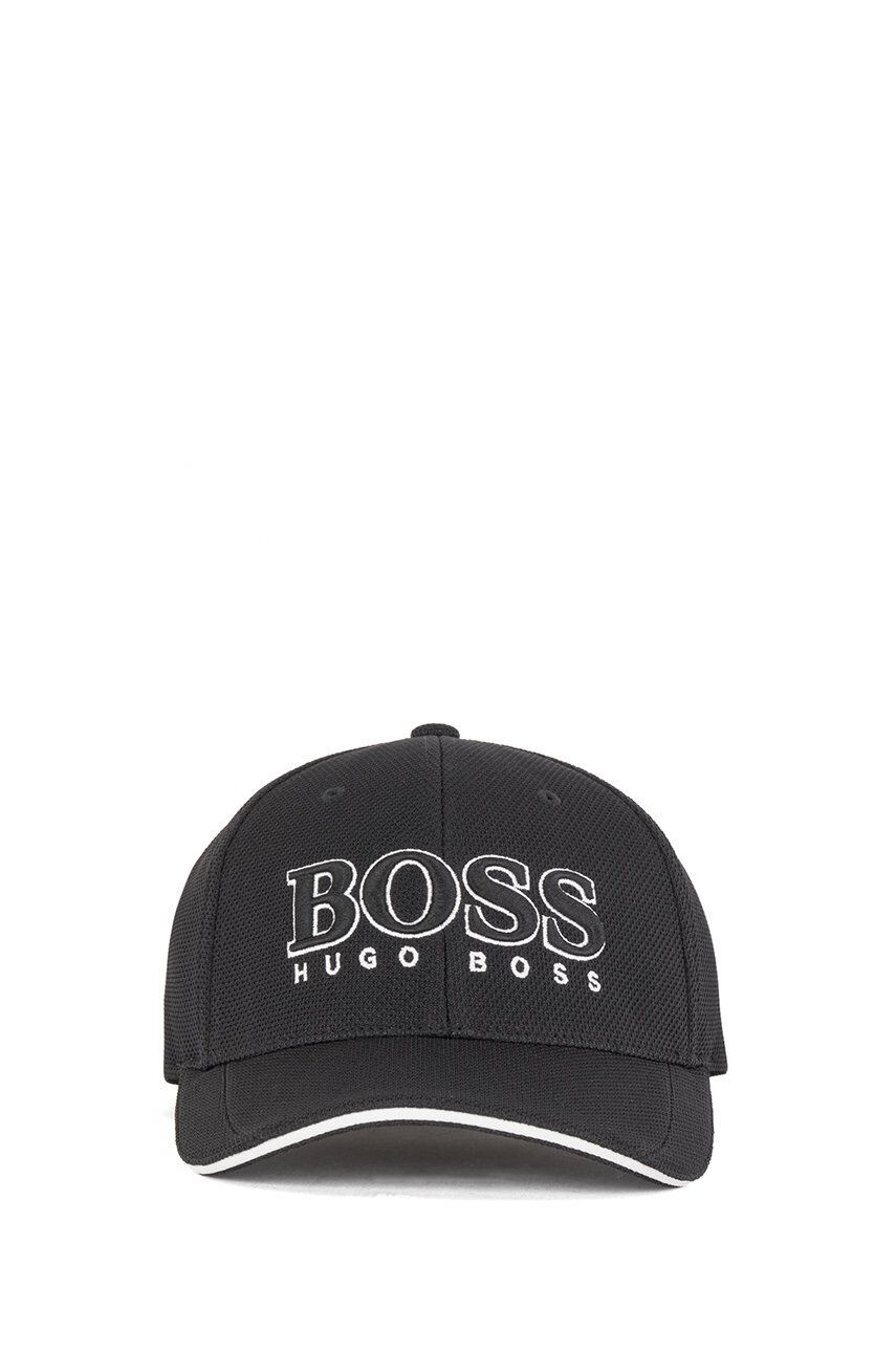 Boss Green Шапка Boss в черно с апликация - Pepit.bg