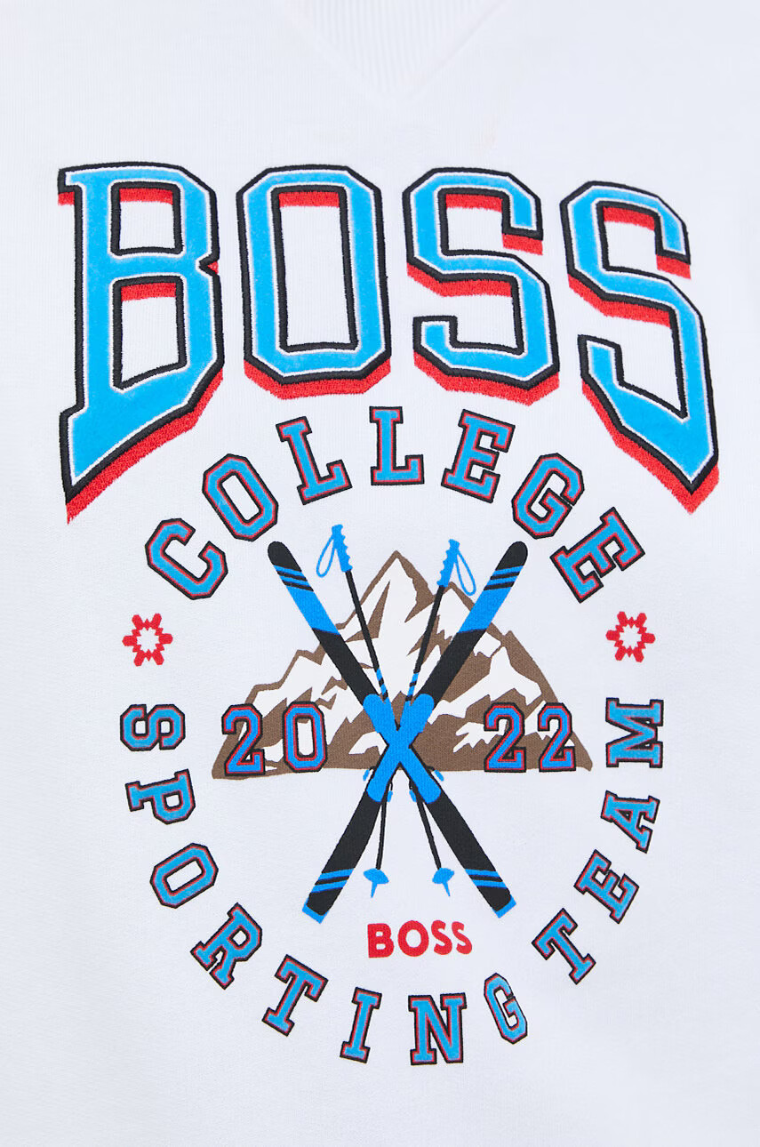 Boss Суичър в бяло с принт - Pepit.bg