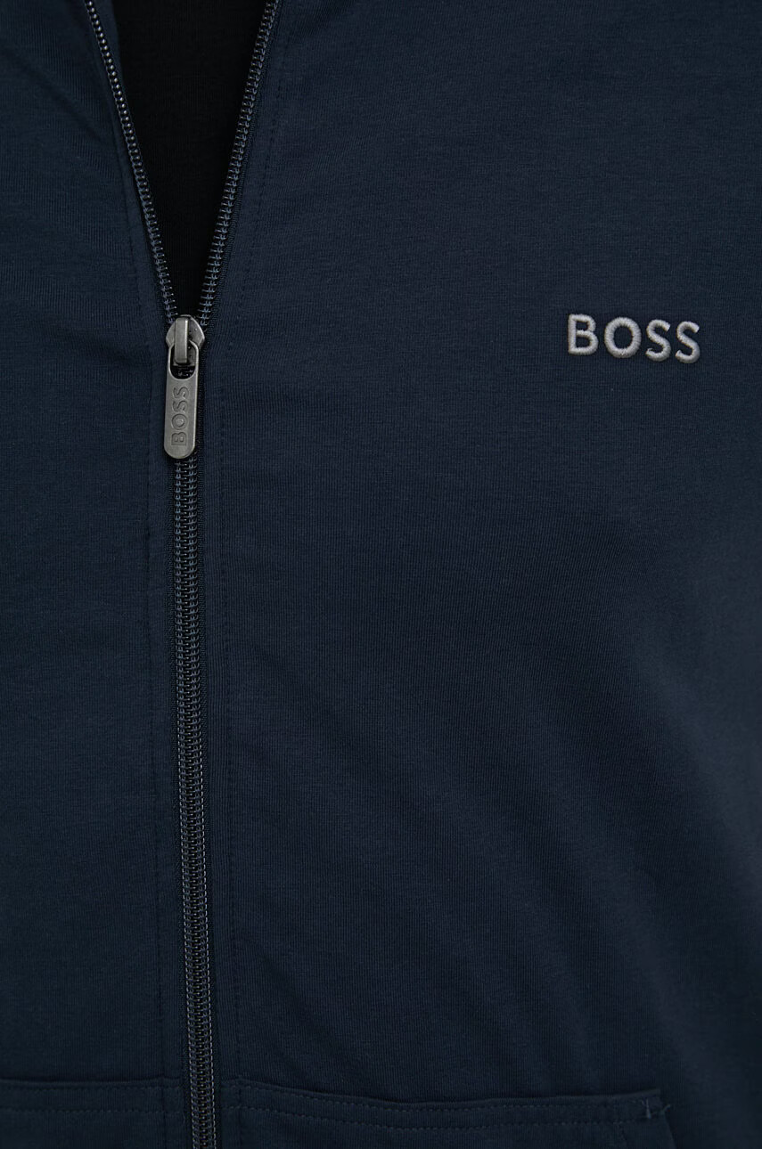 Boss Суичър в тъмносиньо с изчистен дизайн - Pepit.bg