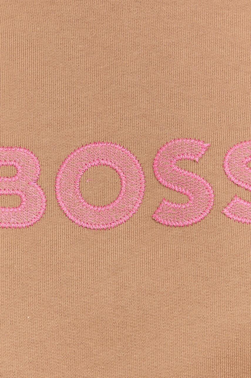 Boss Суичър дамска в бежово с апликация - Pepit.bg