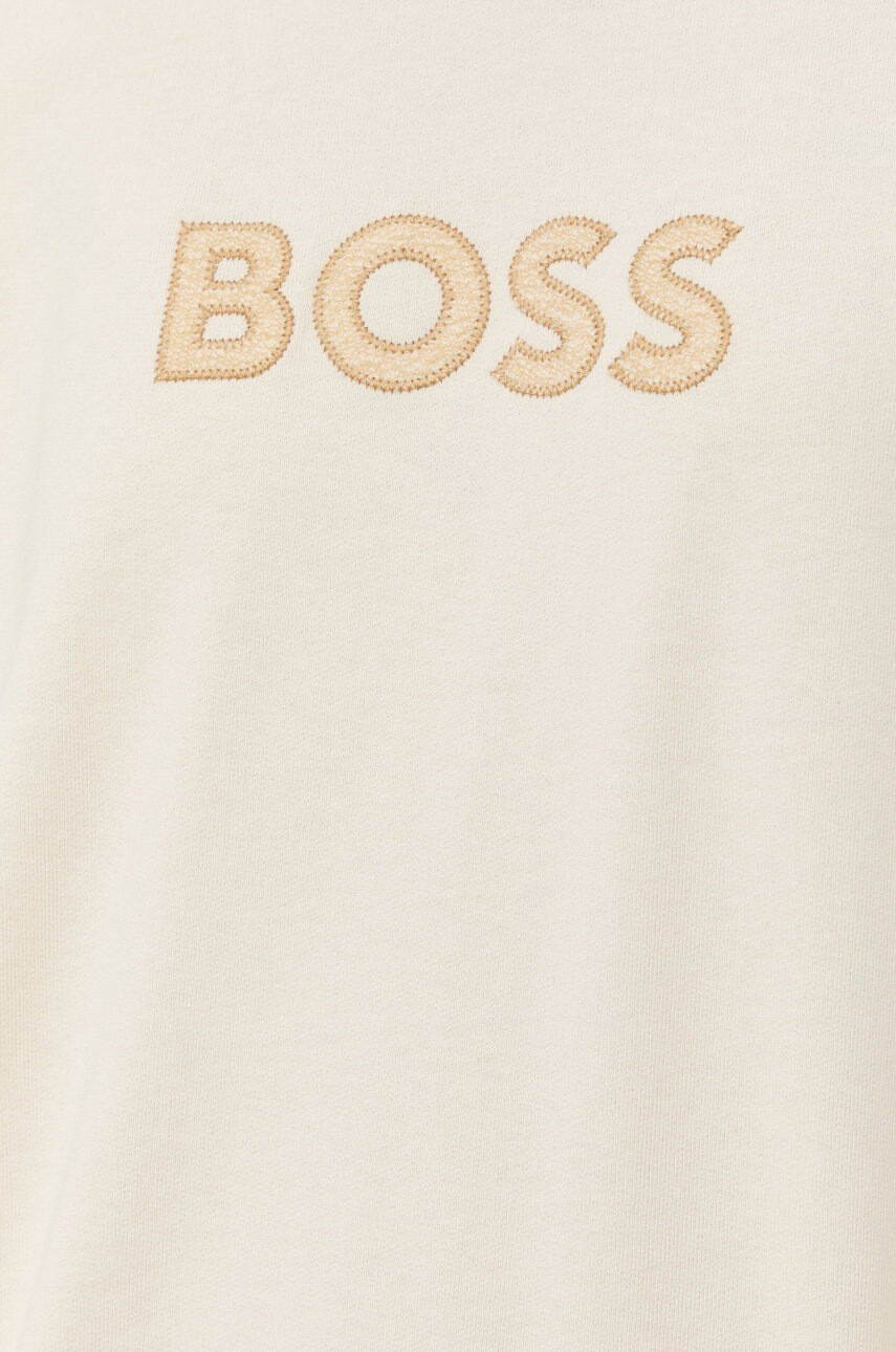 Boss Суичър дамска в бежово с апликация - Pepit.bg