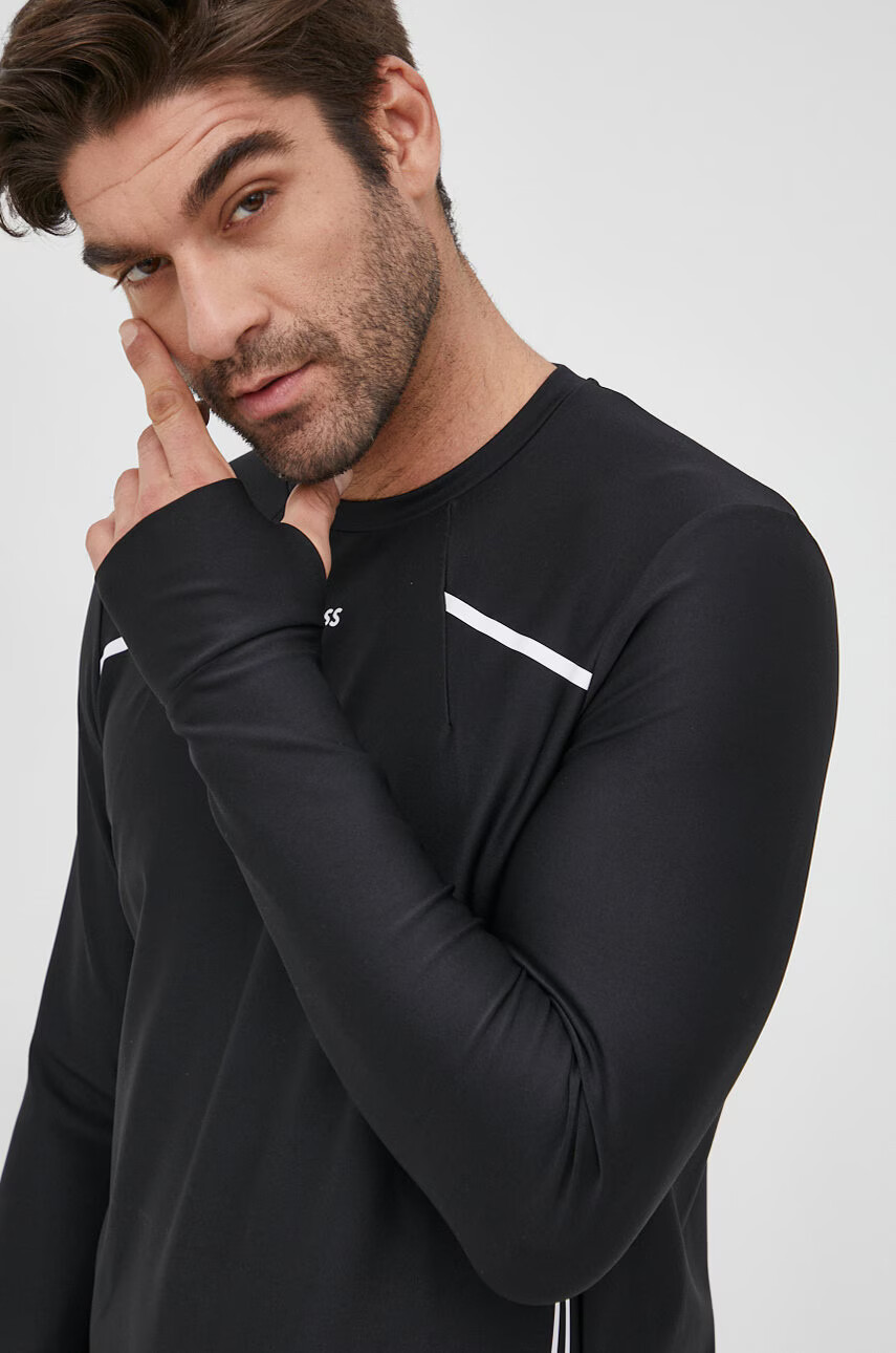Boss Суичър Athleisure мъжки в меланж на черно - Pepit.bg