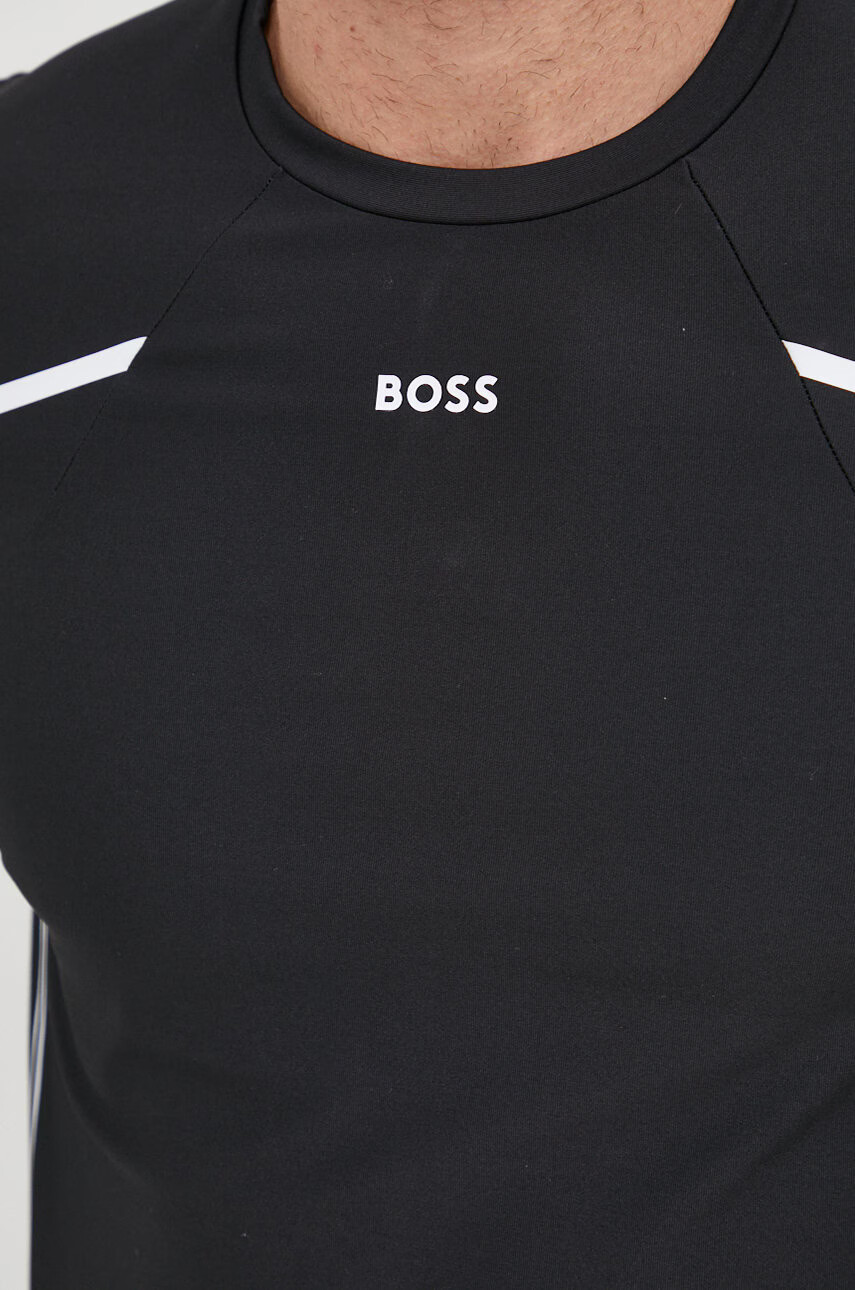 Boss Суичър Athleisure мъжки в меланж на черно - Pepit.bg