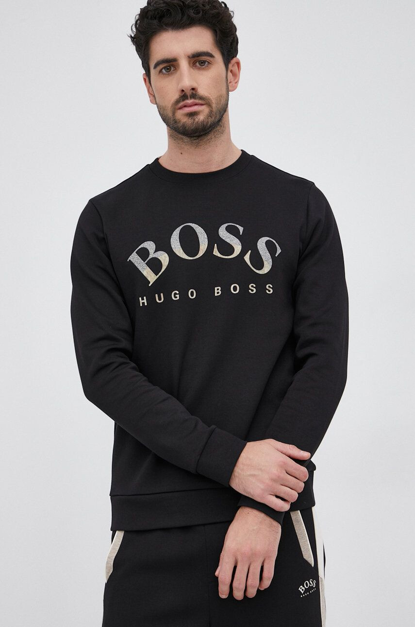 Boss Суичър Athleisure в бежово с принт - Pepit.bg