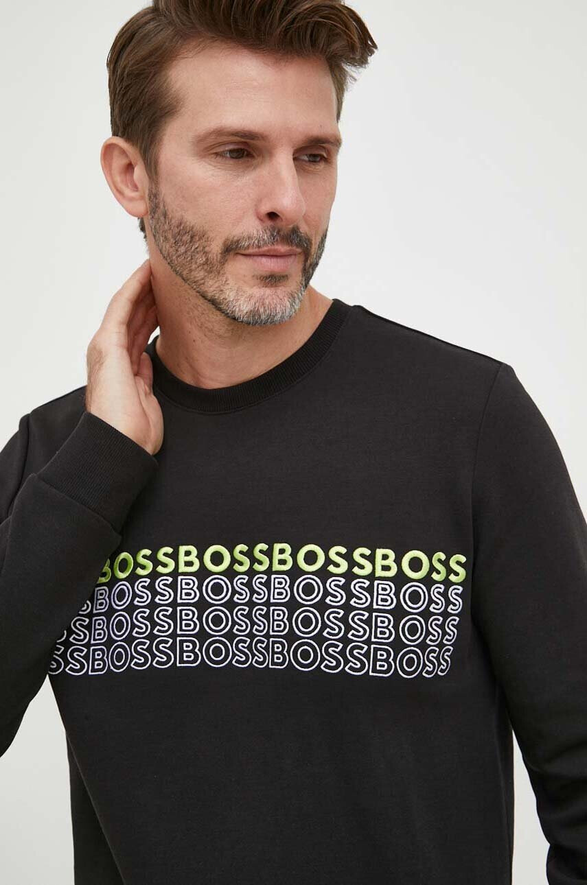 Boss Green Суичър BOSS в черно с апликация - Pepit.bg
