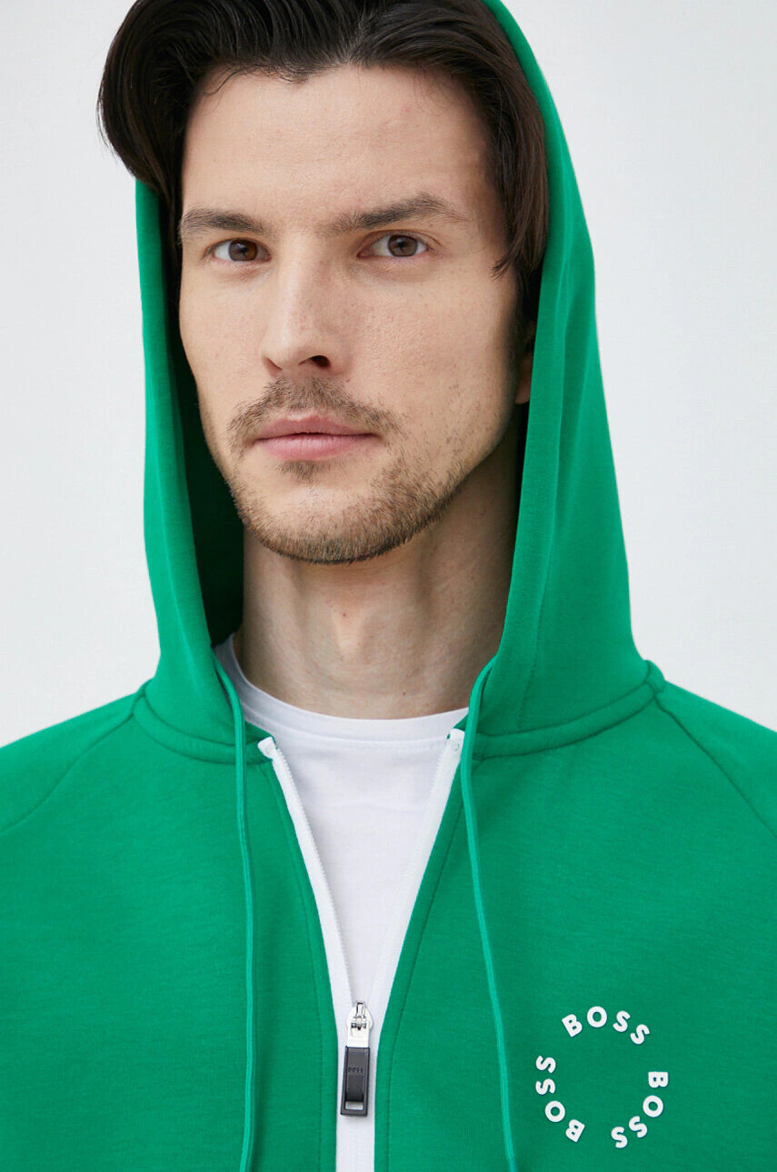 Boss Green Суичър BOSS в зелено с качулка с принт - Pepit.bg