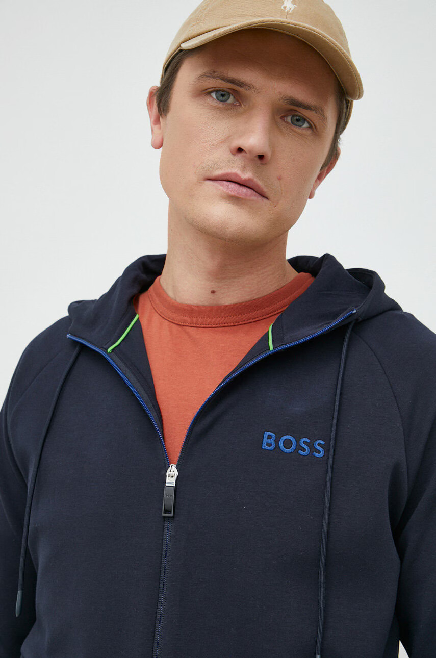 Boss Green Суичър BOSS в черно с качулка с принт - Pepit.bg