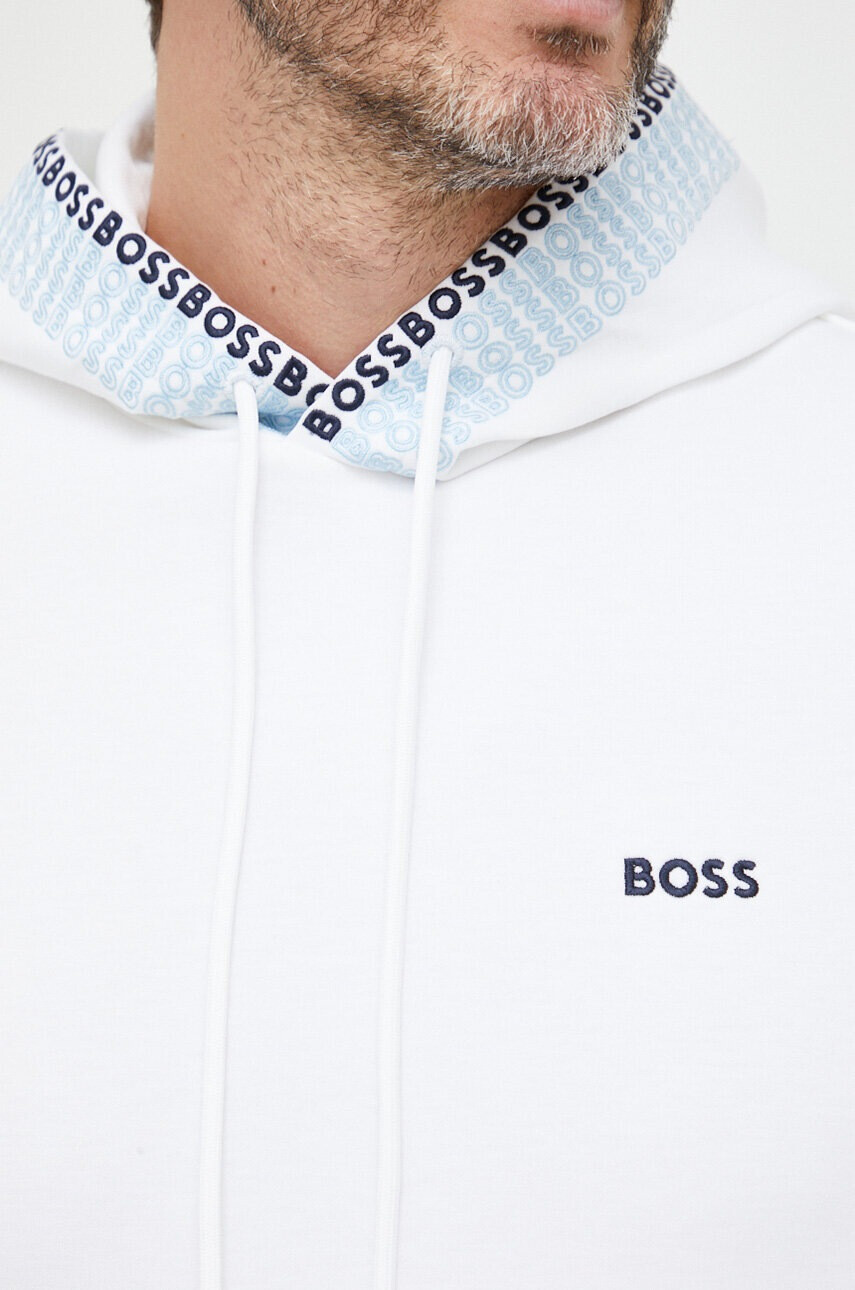 Boss Green Суичър BOSS в бяло с качулка с апликация - Pepit.bg