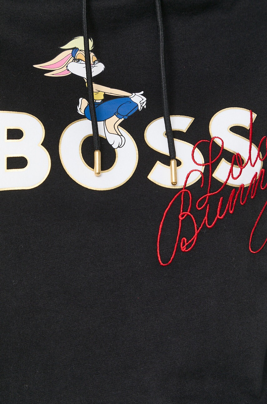 Boss Суичър x Looney Tunes в черно с качулка с принт - Pepit.bg