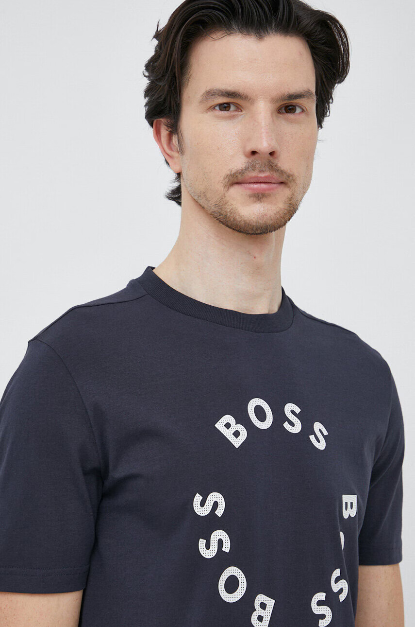 Boss Green Тениска BOSS в тъмносиньо с принт - Pepit.bg