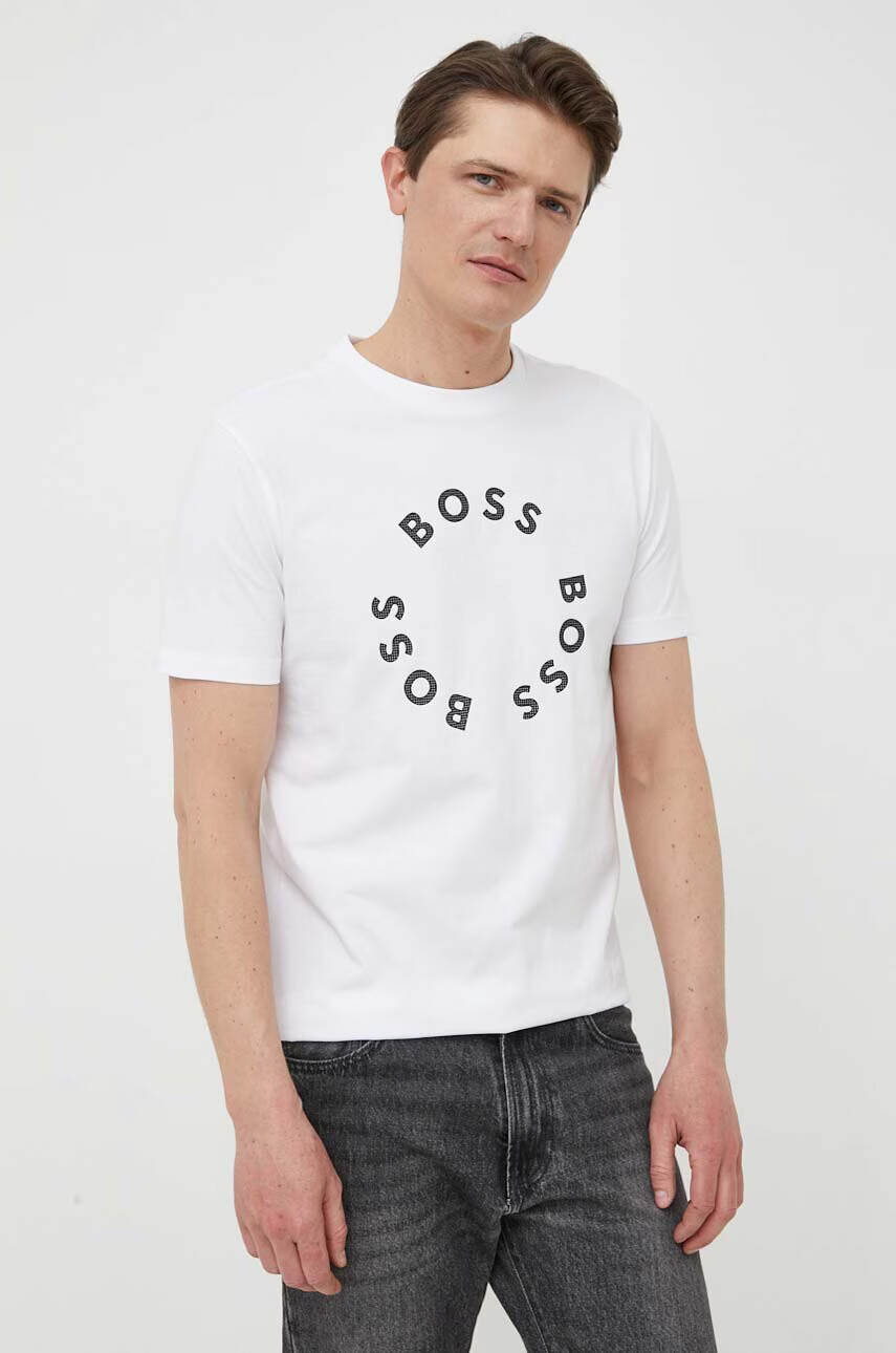 Boss Green Тениска BOSS в бяло с принт - Pepit.bg
