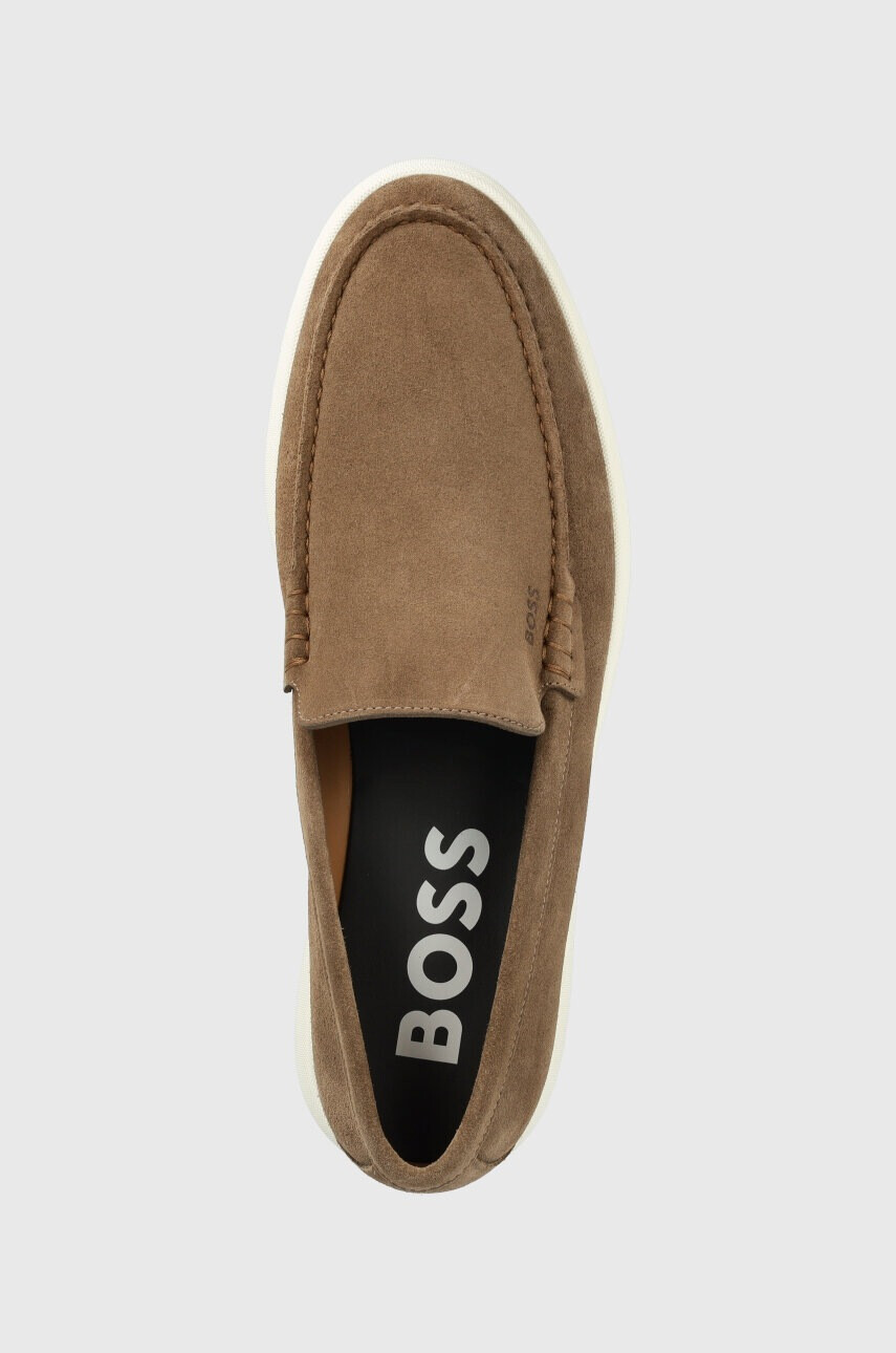 Boss Велурени мокасини Sienne в кафяво 50492969 - Pepit.bg