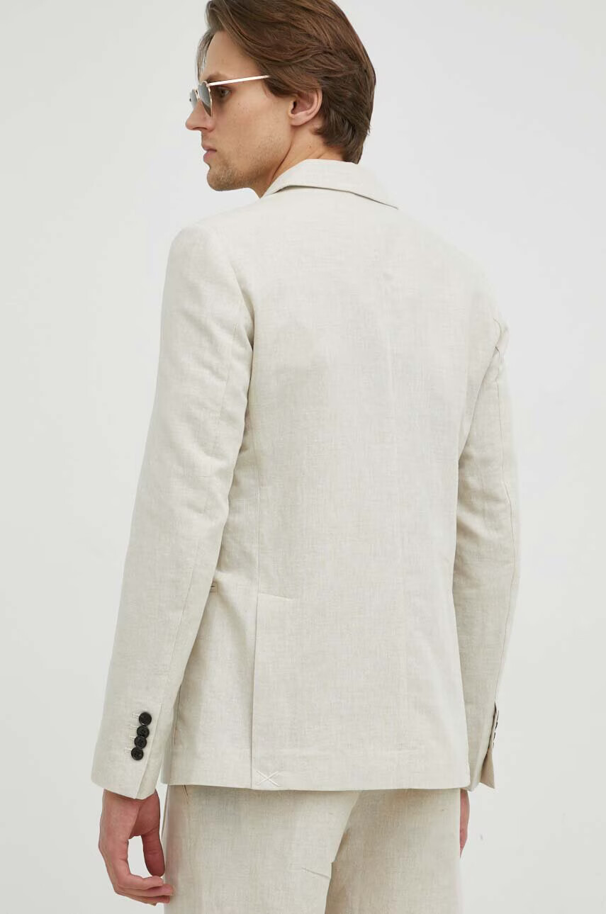 Bruuns Bazaar Ленено сако Lino Karlo blazer в бежово - Pepit.bg