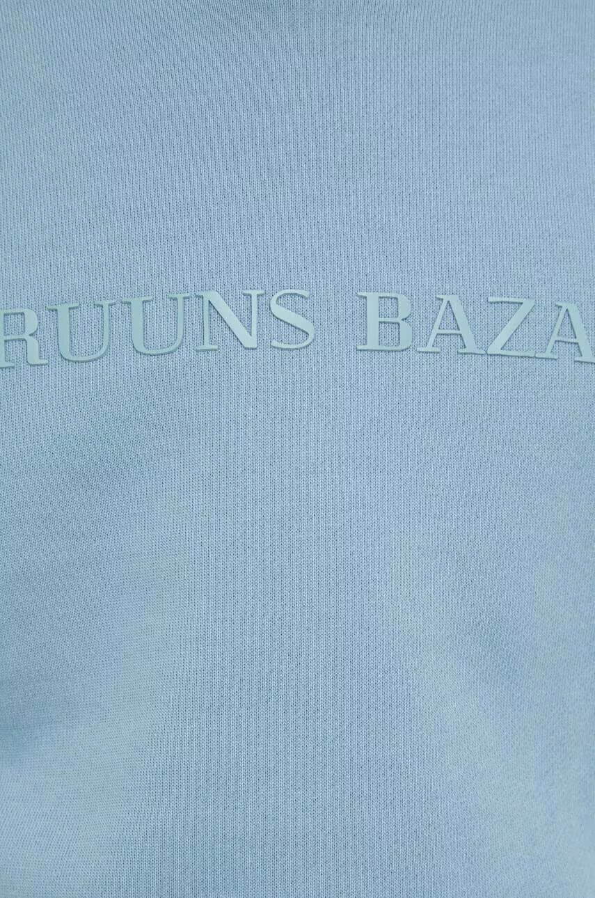 Bruuns Bazaar Памучен суичър Birk Crew в синьо с апликация - Pepit.bg