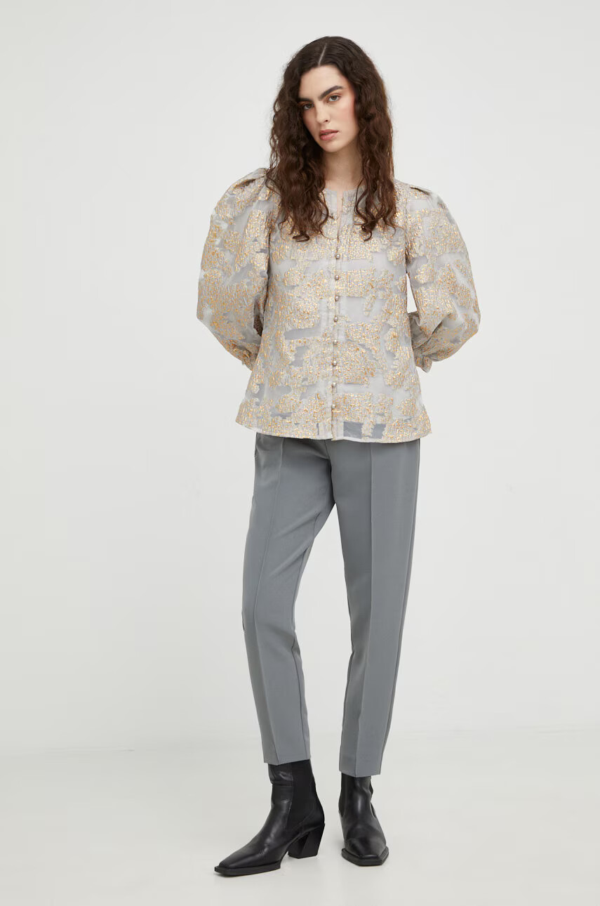 Bruuns Bazaar Риза дамска в сиво със стандартна кройка - Pepit.bg