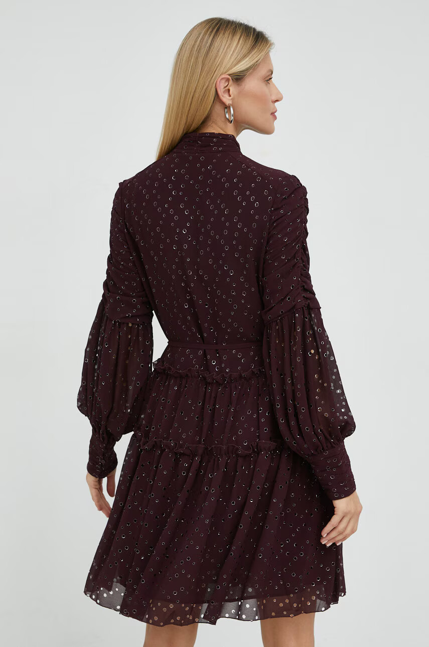 Bruuns Bazaar Рокля Angelonia Adala в бордо къс модел разкроен модел - Pepit.bg