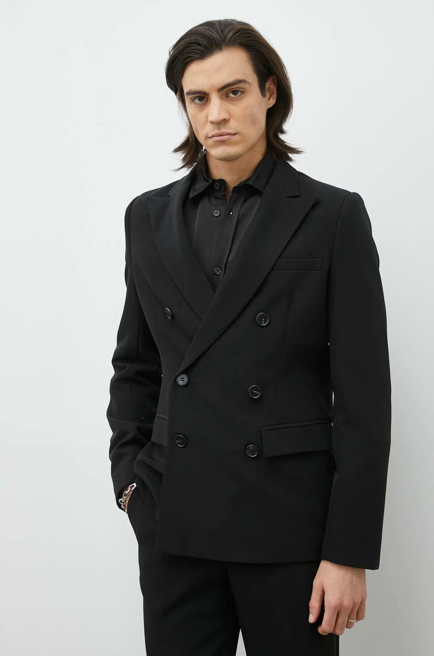 Bruuns Bazaar Сако Karlsus Double Blazer в черно - Pepit.bg