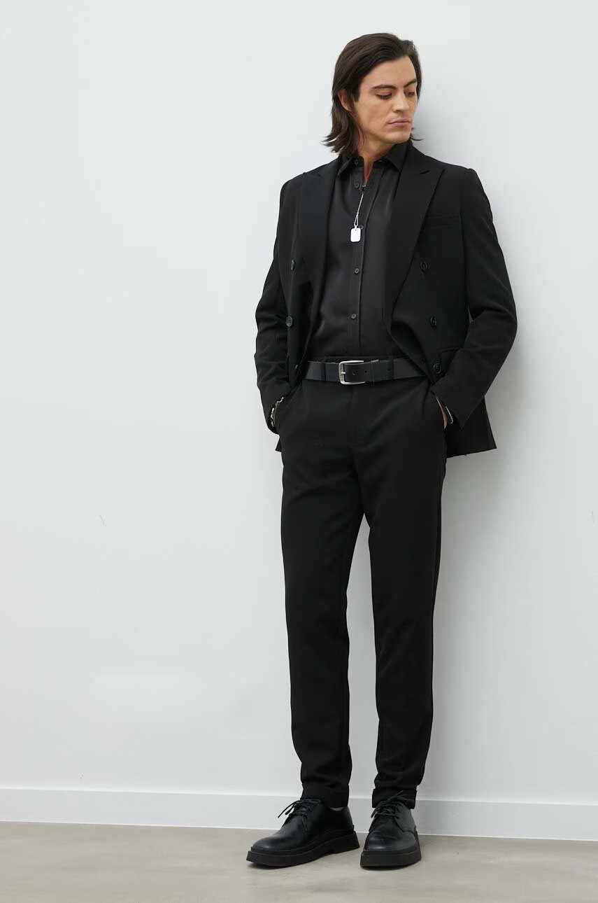 Bruuns Bazaar Сако Karlsus Double Blazer в черно - Pepit.bg
