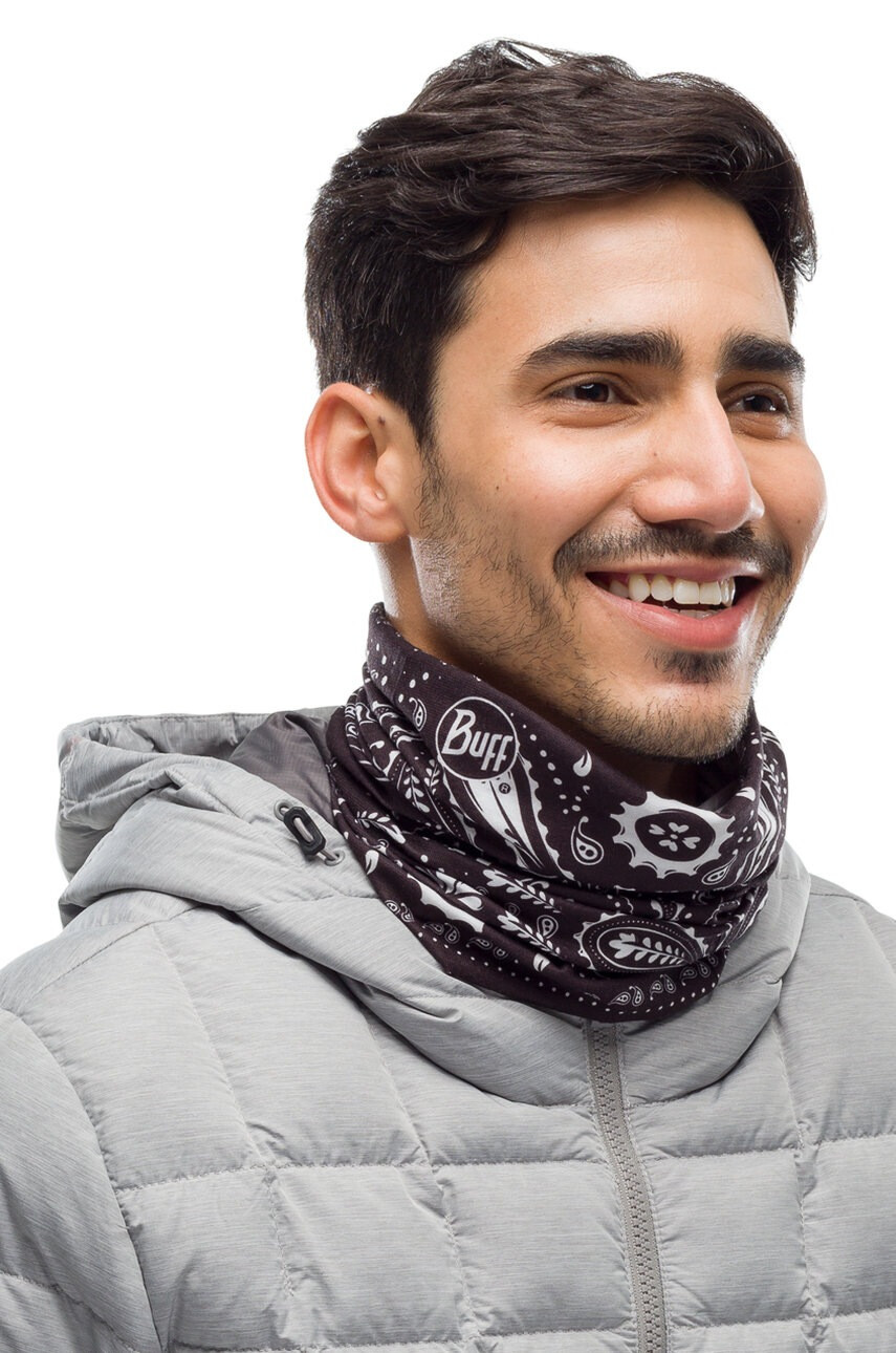 Buff Кръгъл шал New Cashmere в черно с десен - Pepit.bg
