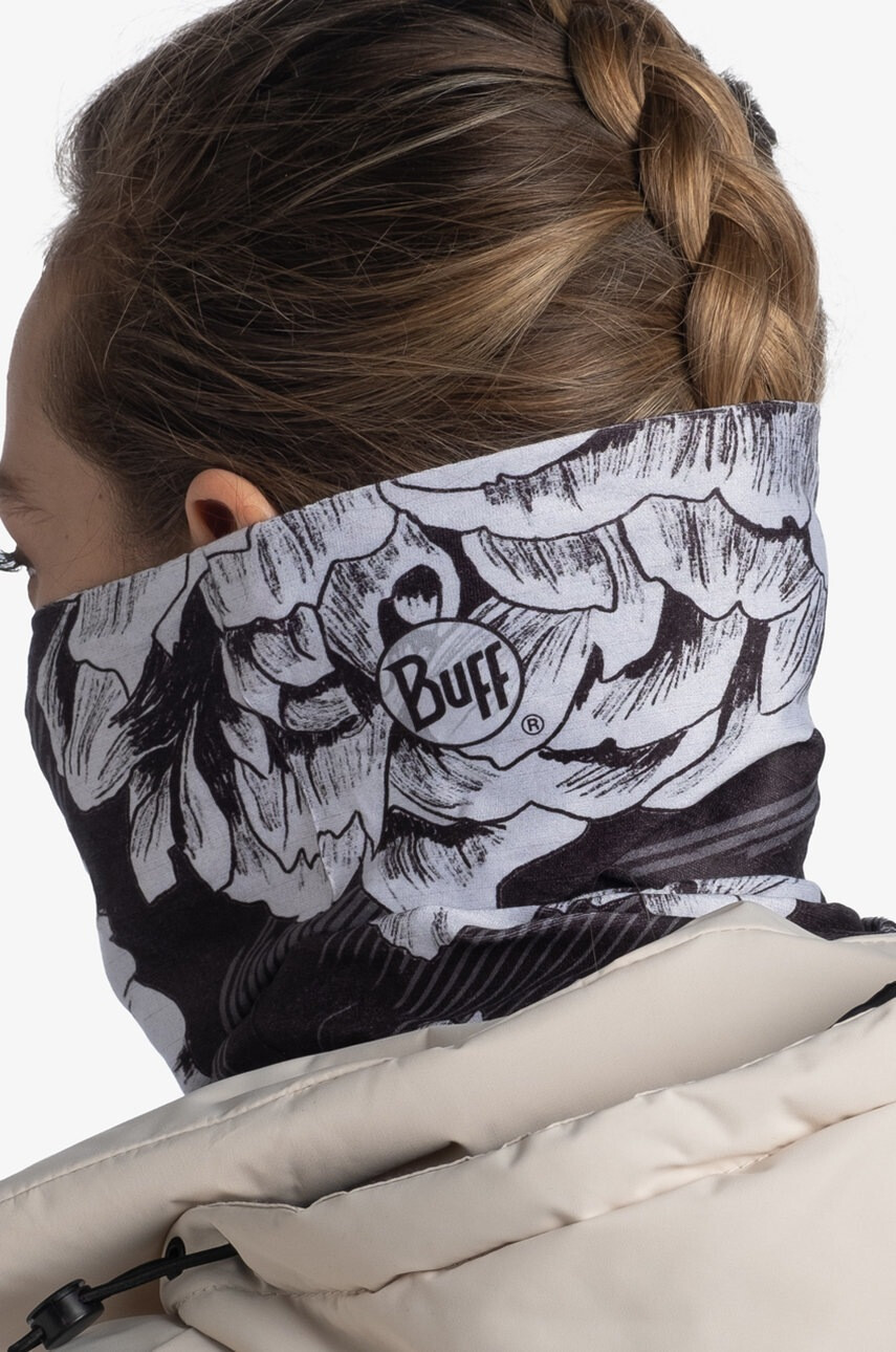 Buff Кръгъл шал Thermonet Ebyna в черно с десен - Pepit.bg
