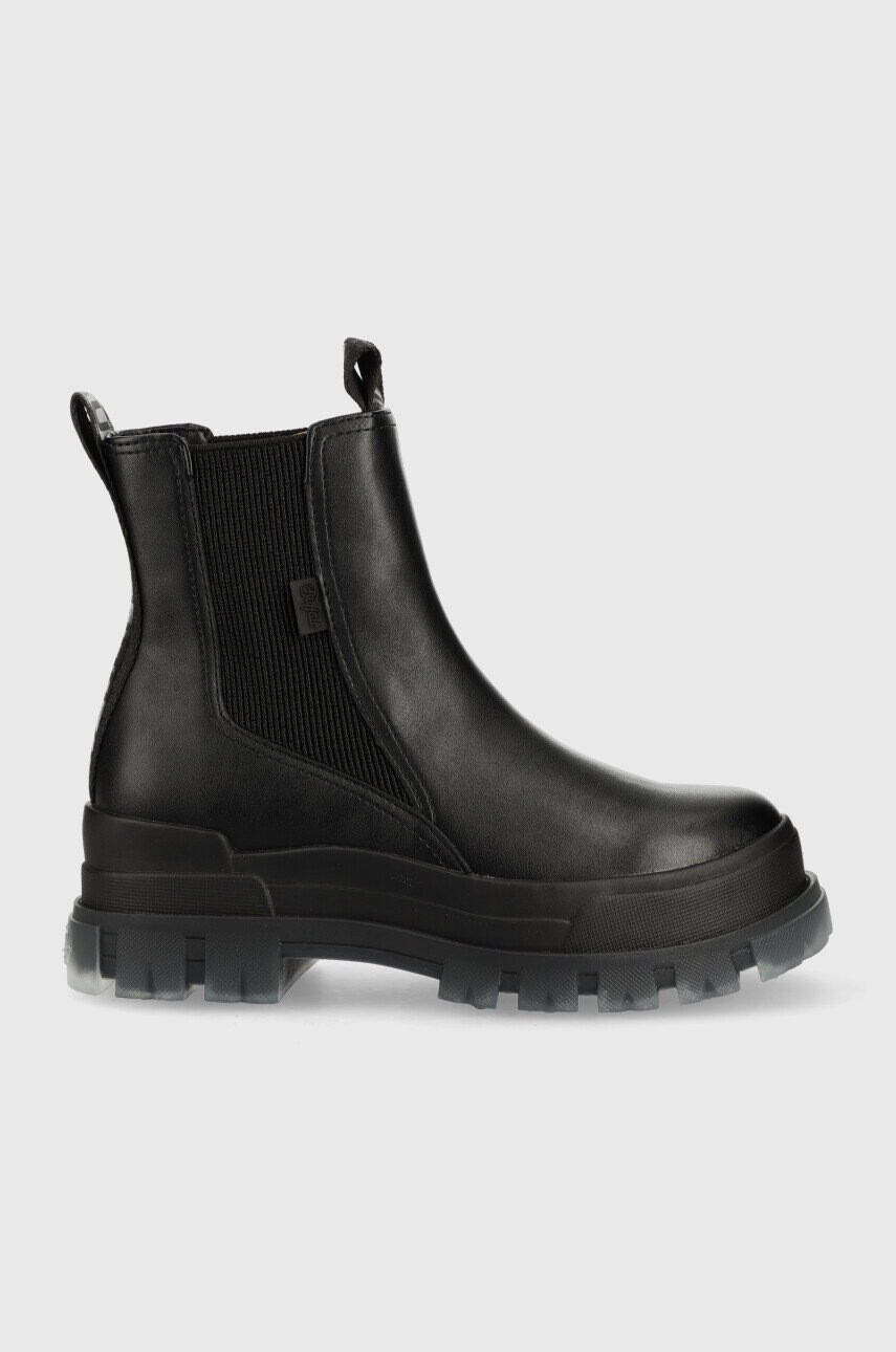 Buffalo Боти челси Aspha Chelsea Mid в черно с платформа - Pepit.bg