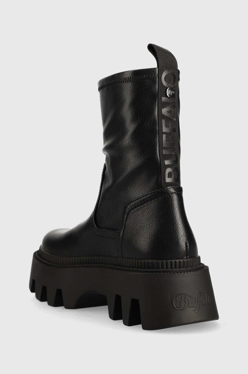 Buffalo Боти Flora Sockboot в черно с платформа - Pepit.bg