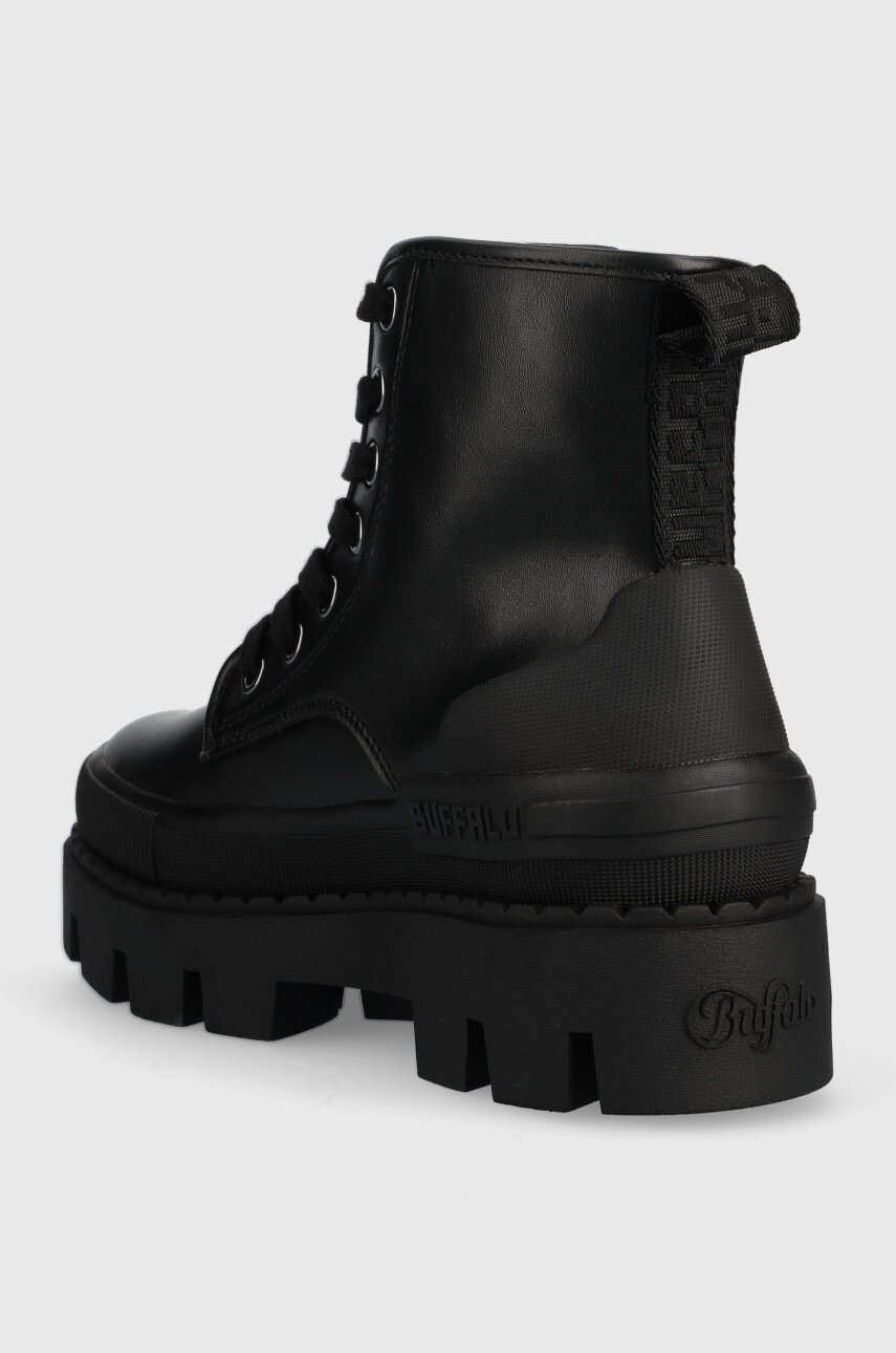Buffalo Кубинки Raven Laceup Hi в черно с платформа - Pepit.bg