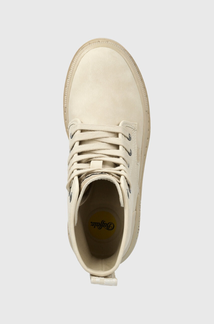 Buffalo Кубинки Raven Laceup Hi в бежово с платформа - Pepit.bg