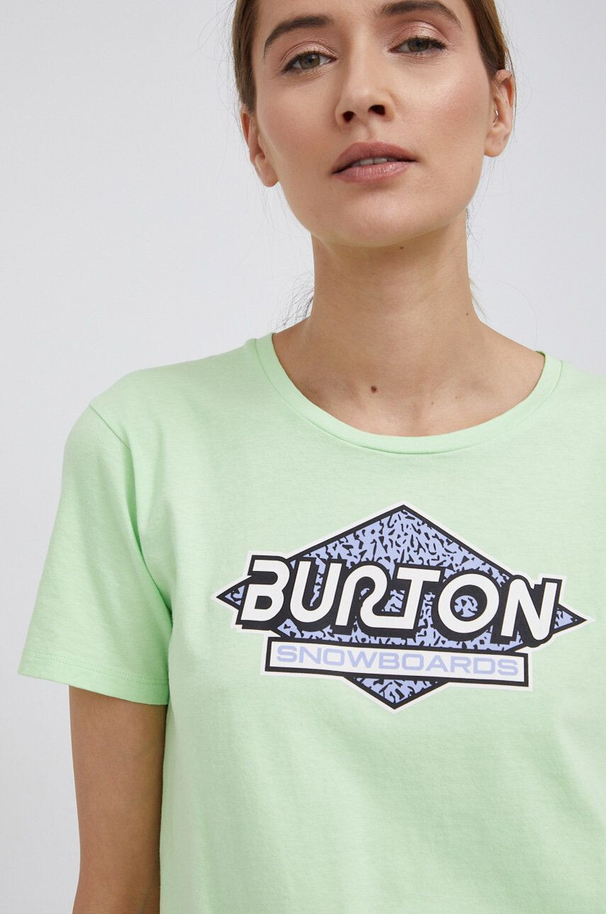 Burton Памучна тениска в зелено - Pepit.bg