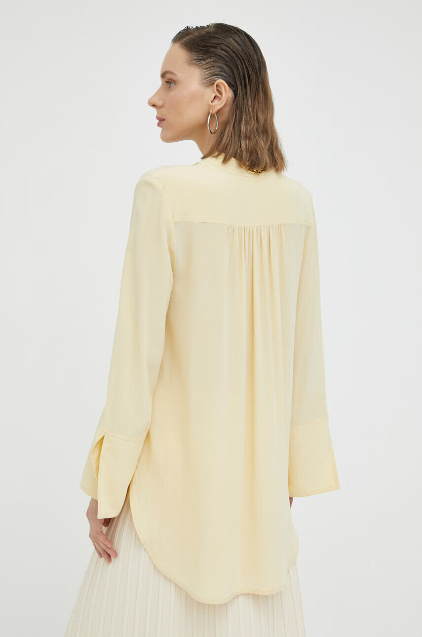 By Malene Birger Копринена блуза в жълто с изчистен дизайн - Pepit.bg