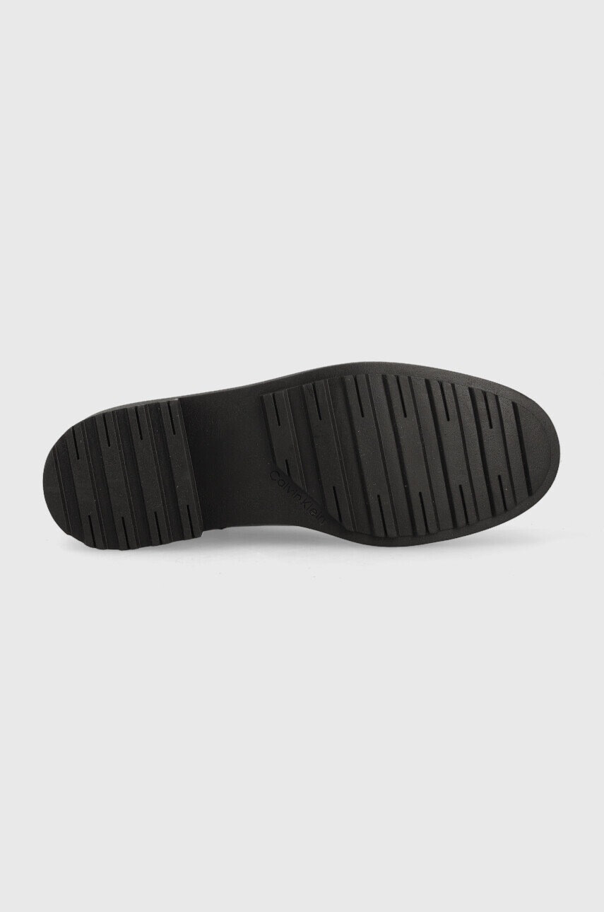 Calvin Klein Боти Cleat Ankle Boot в черно с равна подметка - Pepit.bg