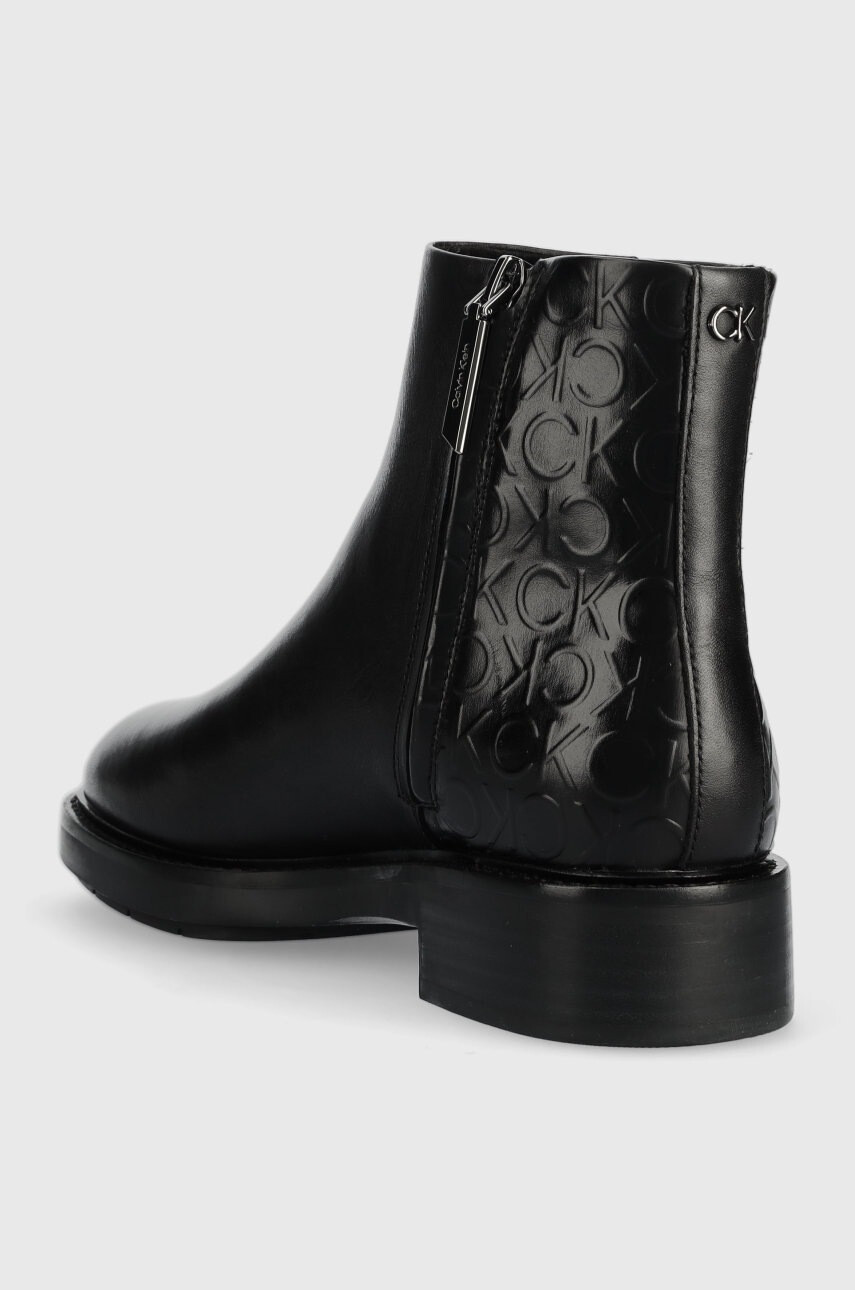 Calvin Klein Боти Rubber Sole Ankle Boot в черно с равна подметка - Pepit.bg