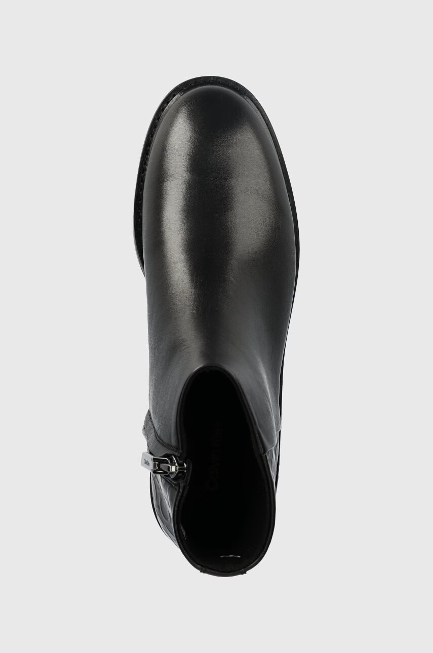 Calvin Klein Боти Rubber Sole Ankle Boot в черно с равна подметка - Pepit.bg