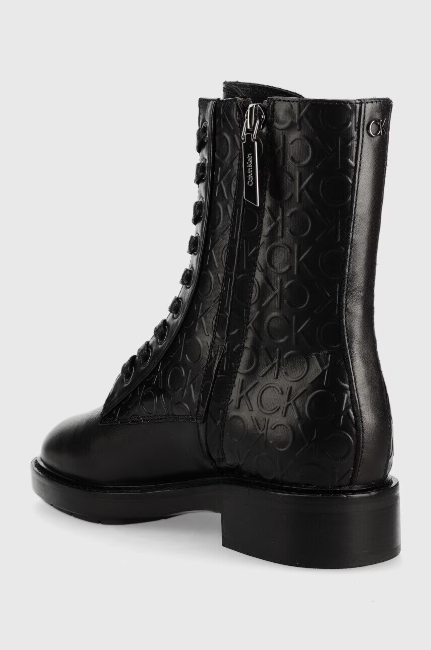 Calvin Klein Боти Rubber Sole Combat Boot в черно с равна подметка - Pepit.bg
