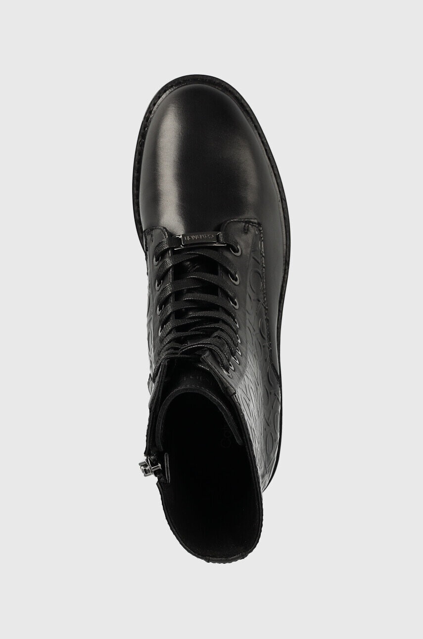 Calvin Klein Боти Rubber Sole Combat Boot в черно с равна подметка - Pepit.bg