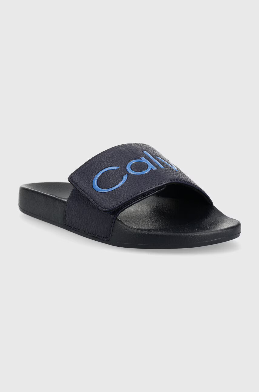 Calvin Klein Чехли ADJ POOL SLIDE PU в тъмносиньо HM0HM00957 - Pepit.bg