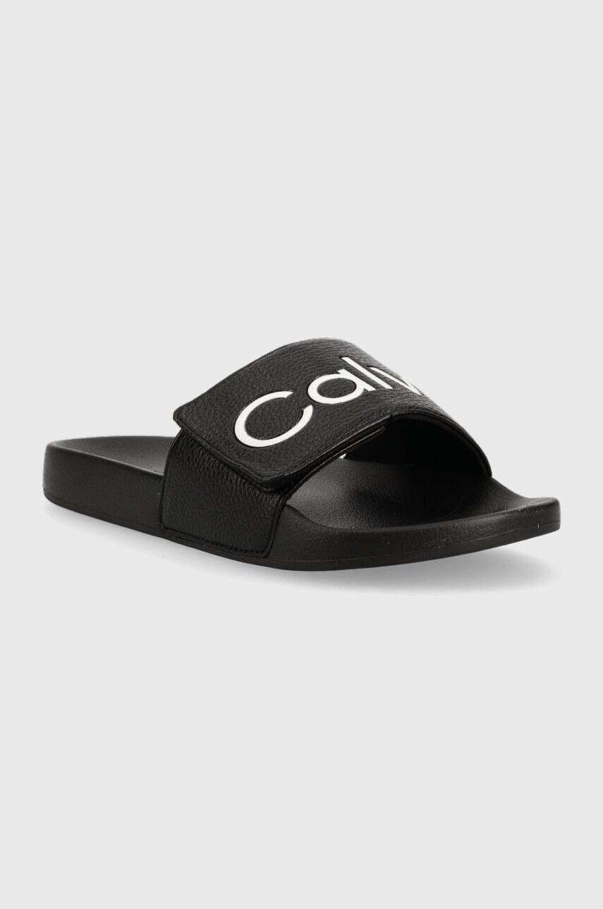 Calvin Klein Чехли ADJ POOL SLIDE PU в черно HM0HM00957 - Pepit.bg