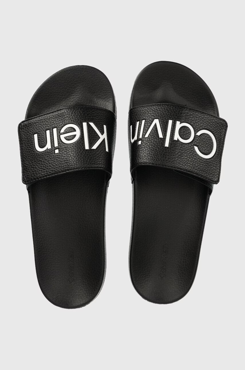 Calvin Klein Чехли ADJ POOL SLIDE PU в черно HM0HM00957 - Pepit.bg