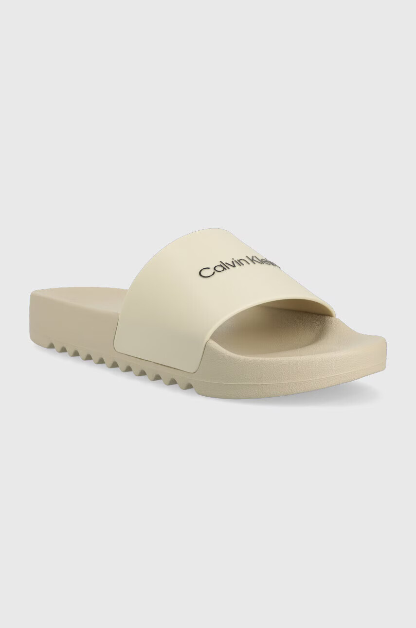 Calvin Klein Чехли CHUNCKY POOL SLIDE R в бежово HM0HM01063 - Pepit.bg