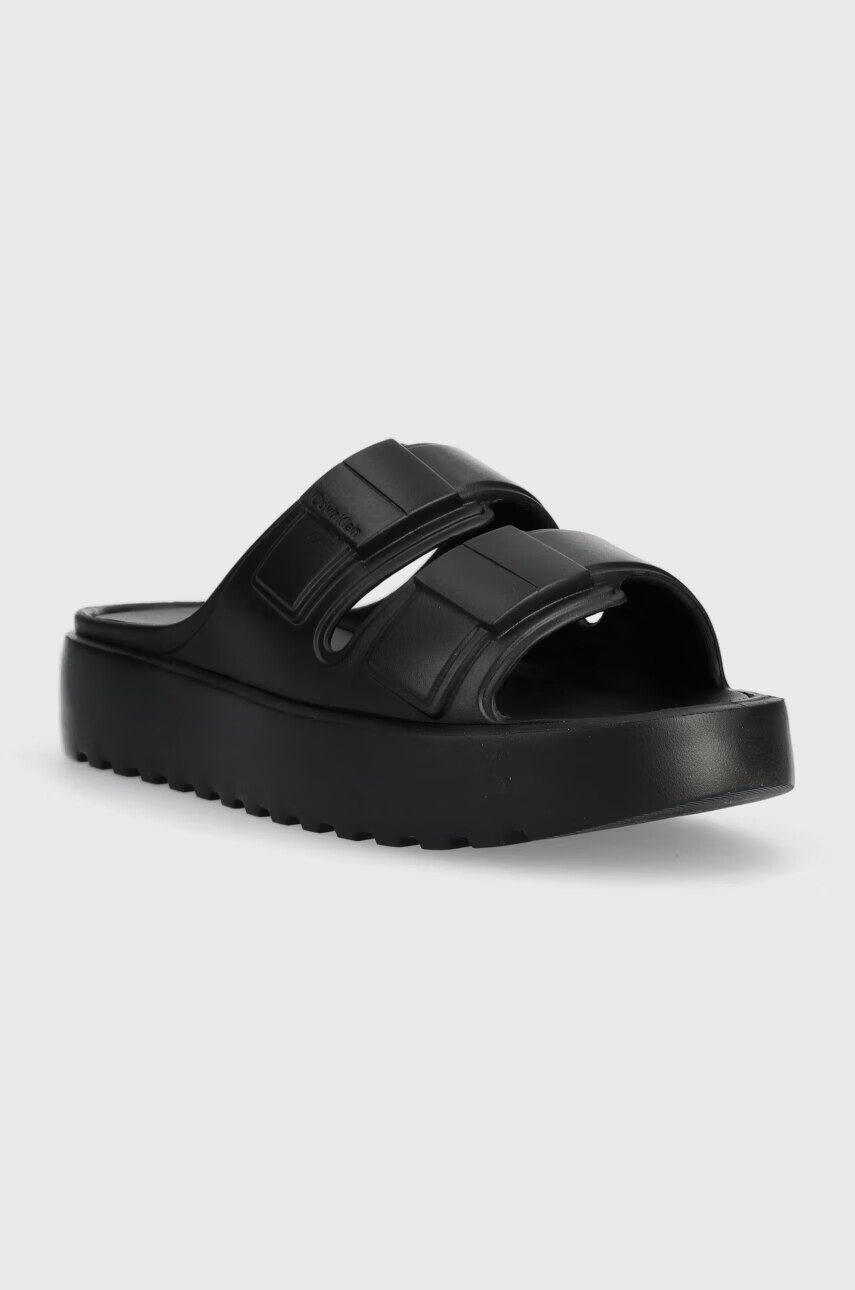 Calvin Klein Чехли DOUBLE STRAP SLIPPER в черно HM0HM00967 - Pepit.bg