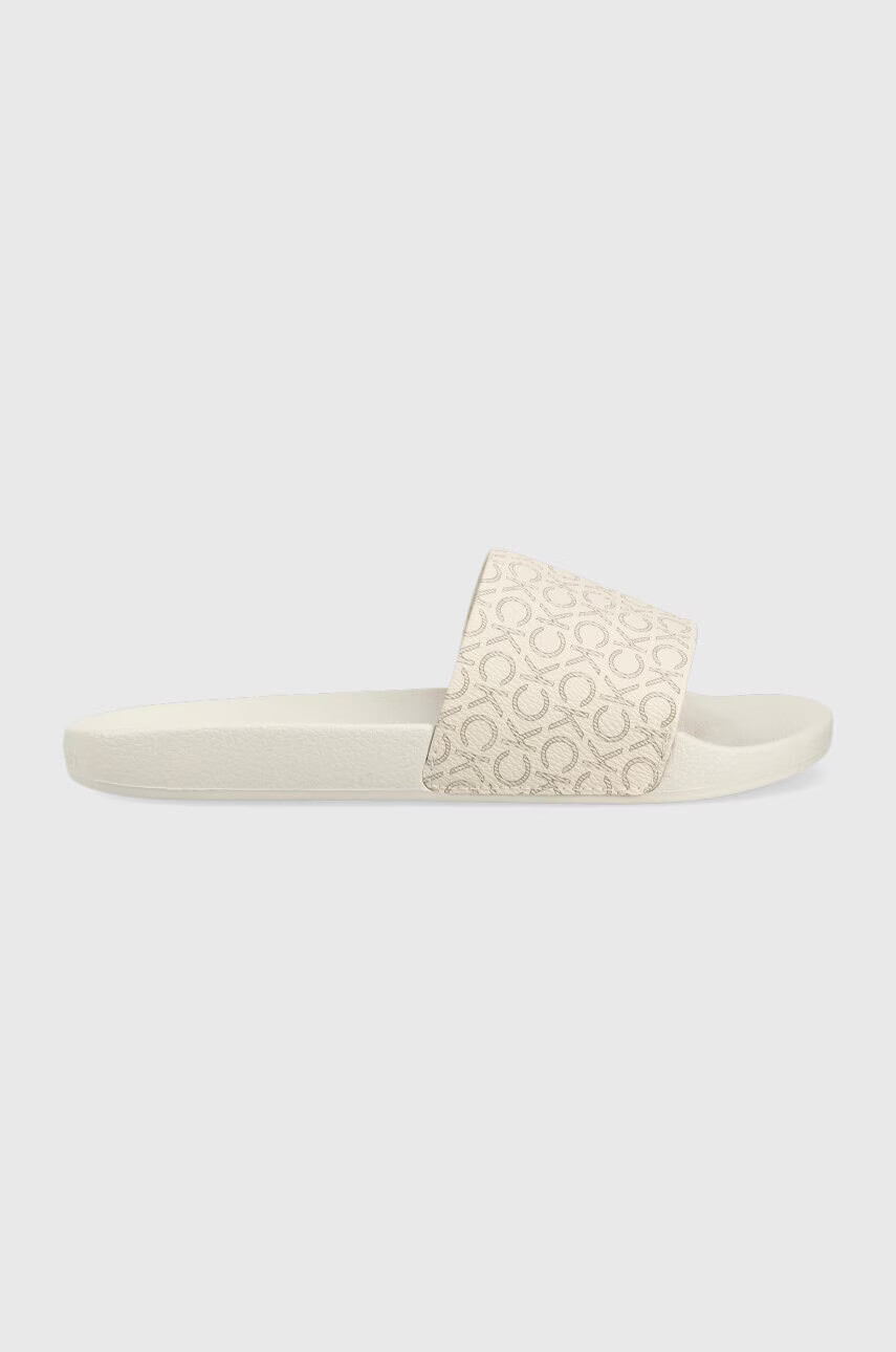 Calvin Klein Чехли POOL SLIDE - MONO в бежово HW0HW01528 - Pepit.bg