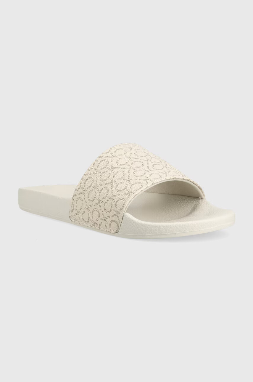 Calvin Klein Чехли POOL SLIDE - MONO в бежово HW0HW01528 - Pepit.bg