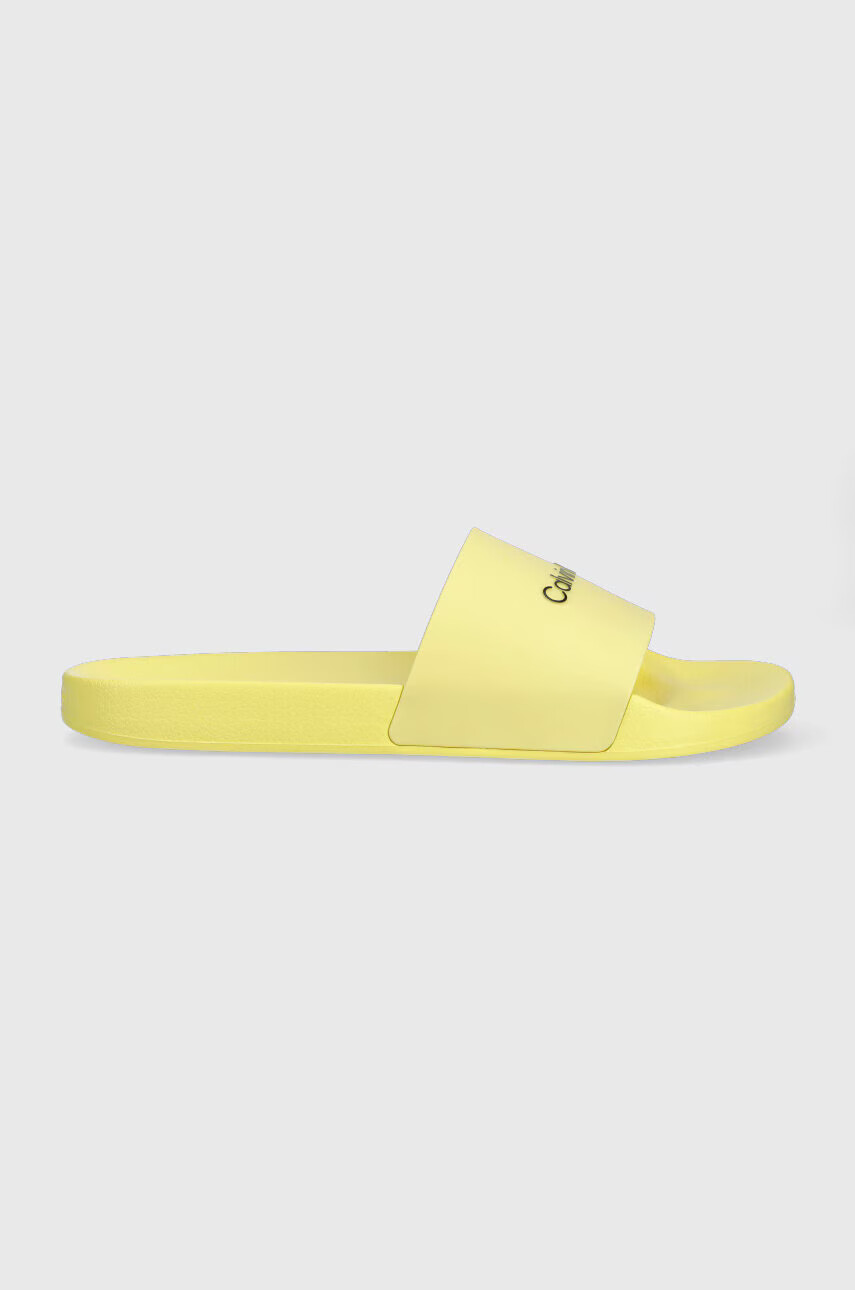 Calvin Klein Чехли POOL SLIDE RUBBER в жълто HM0HM00455 - Pepit.bg